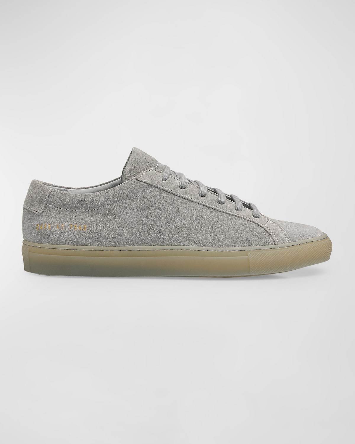 Shop Common Projects Men's Achilles Suede Tonal-midsole Low-top Sneakers In 7543 - Grey