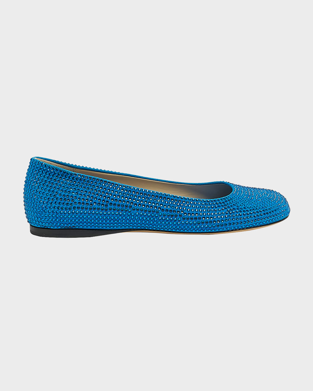 Shop Loewe Toy Strass Leather Ballerina Flats In Blue