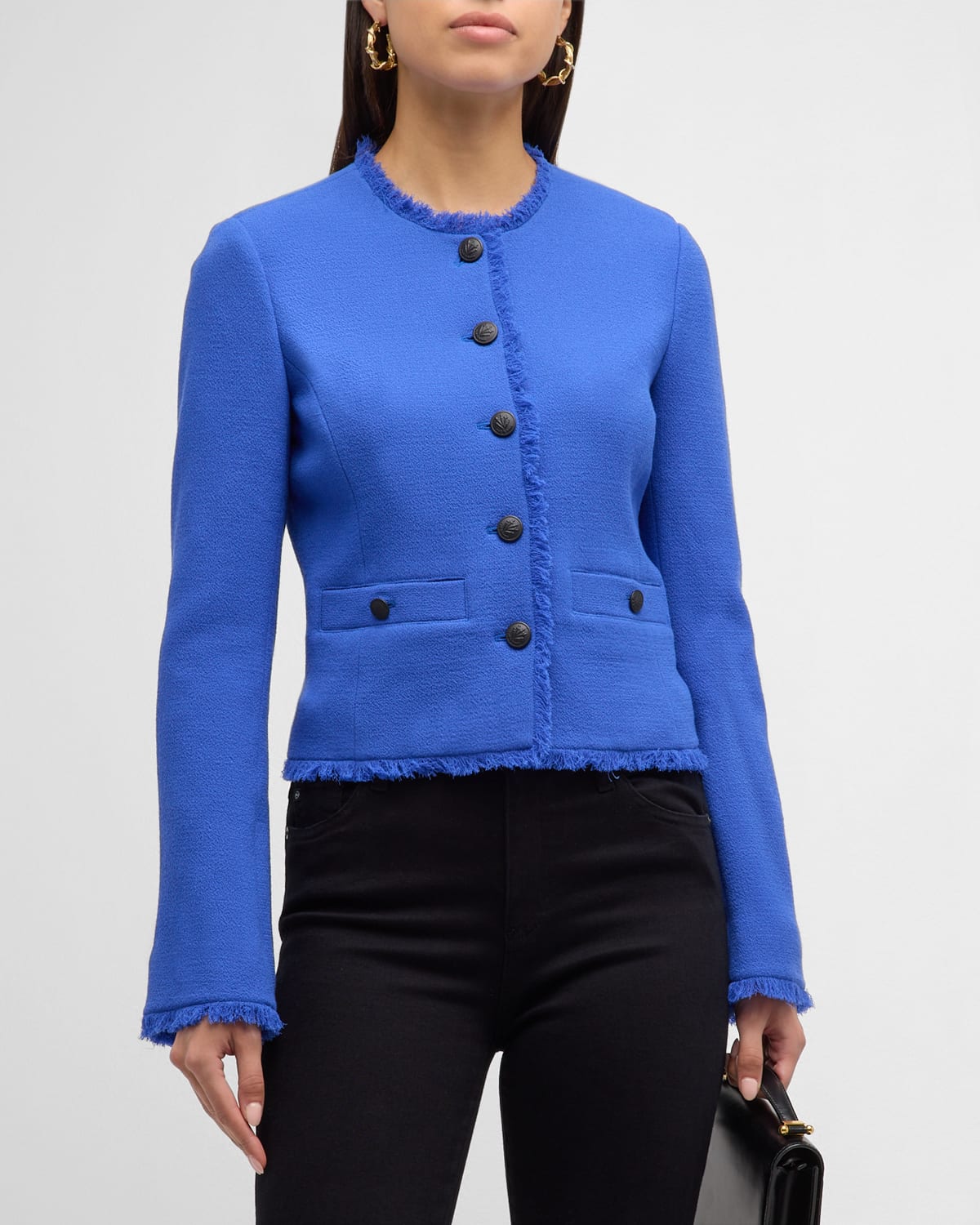 Rag & Bone Carmen Tailored Fringe Jacket In Bright Blu