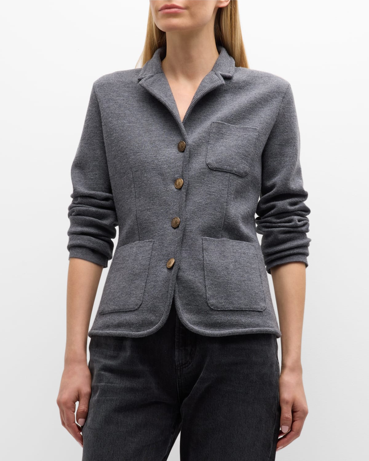 Rag & Bone Abigail Merino Wool Blend Blazer In Charcoal