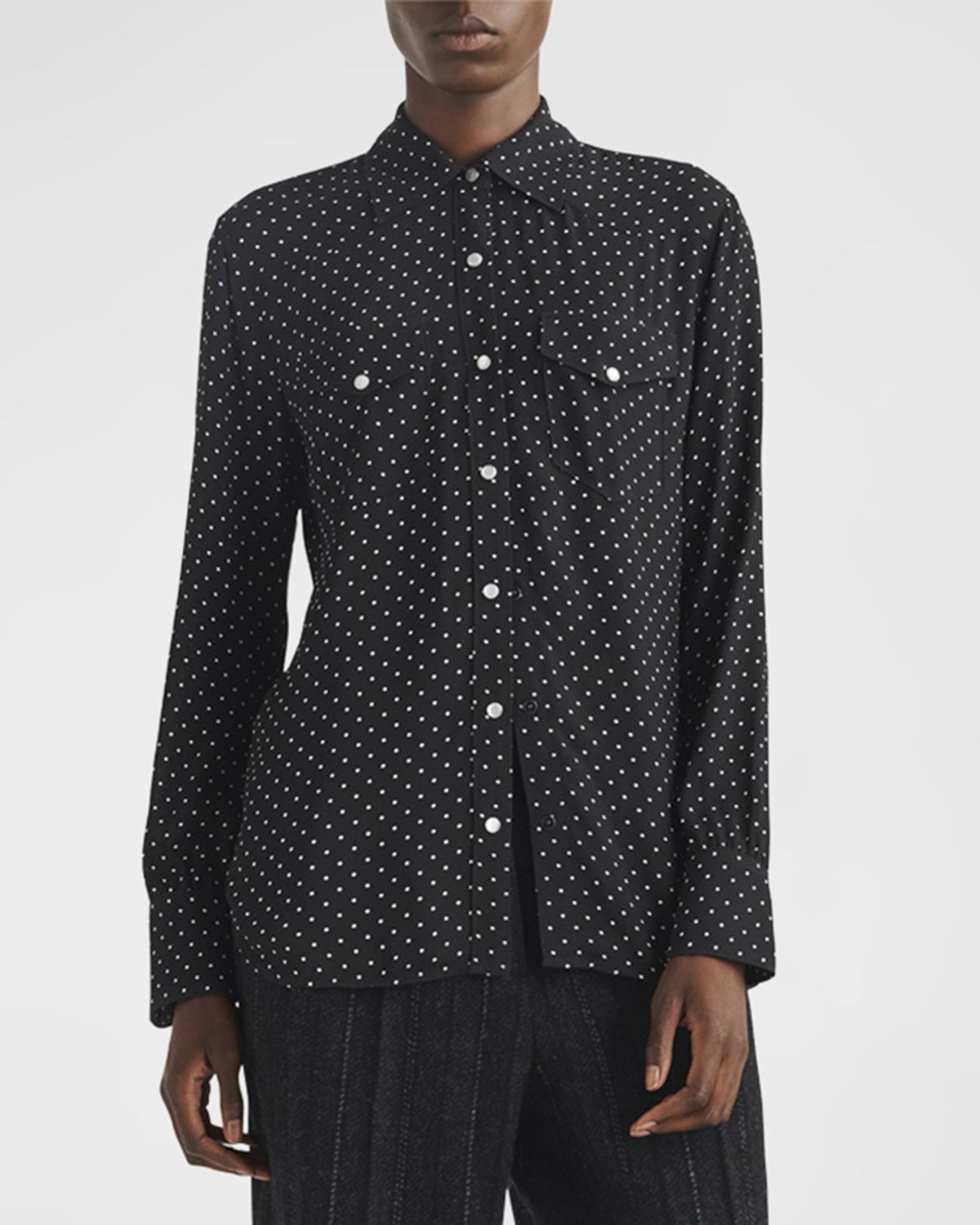 RAG & BONE FARREN POLKA DOT SHIRT