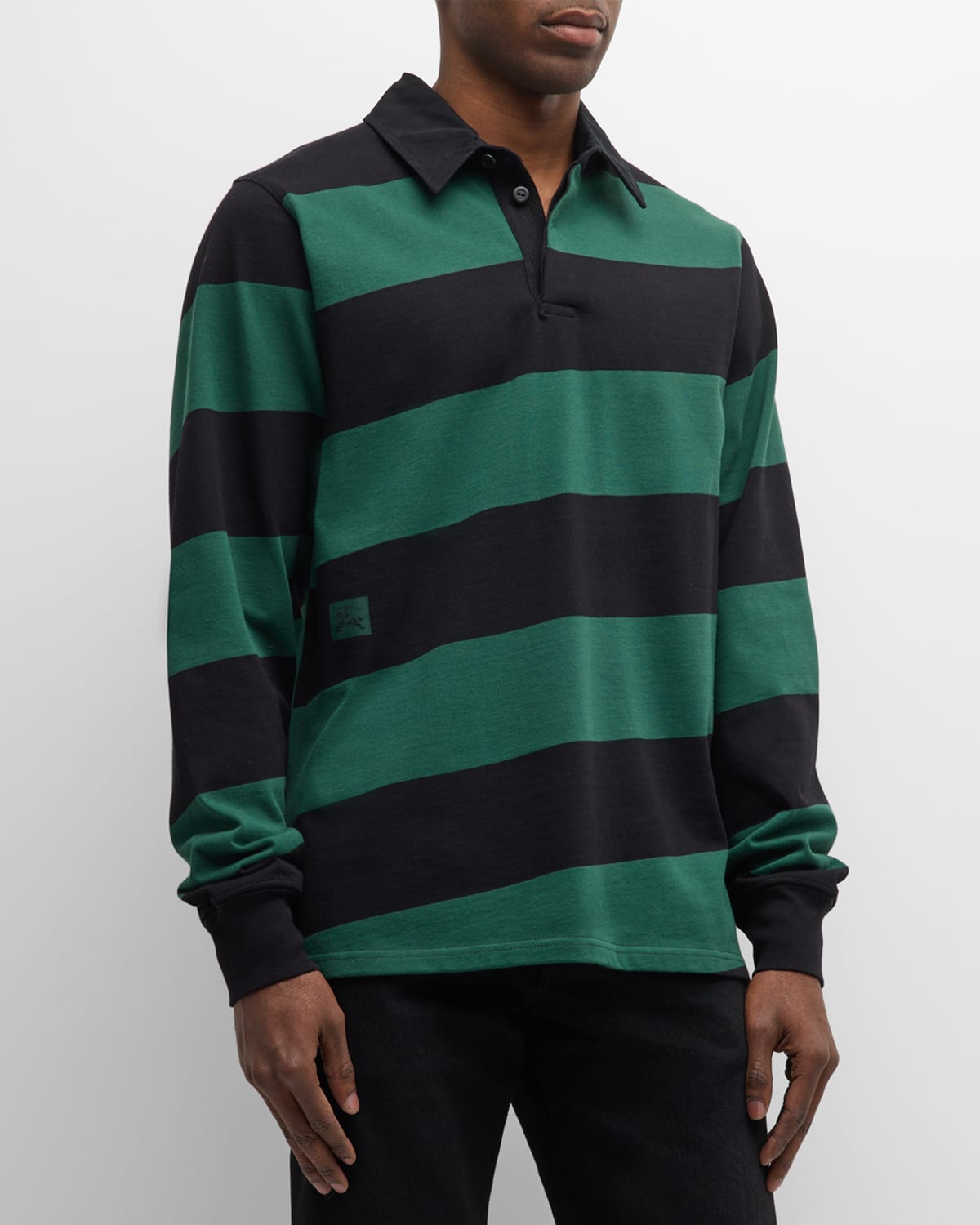 Men's Diagonal Block Stripe Polo Shirt