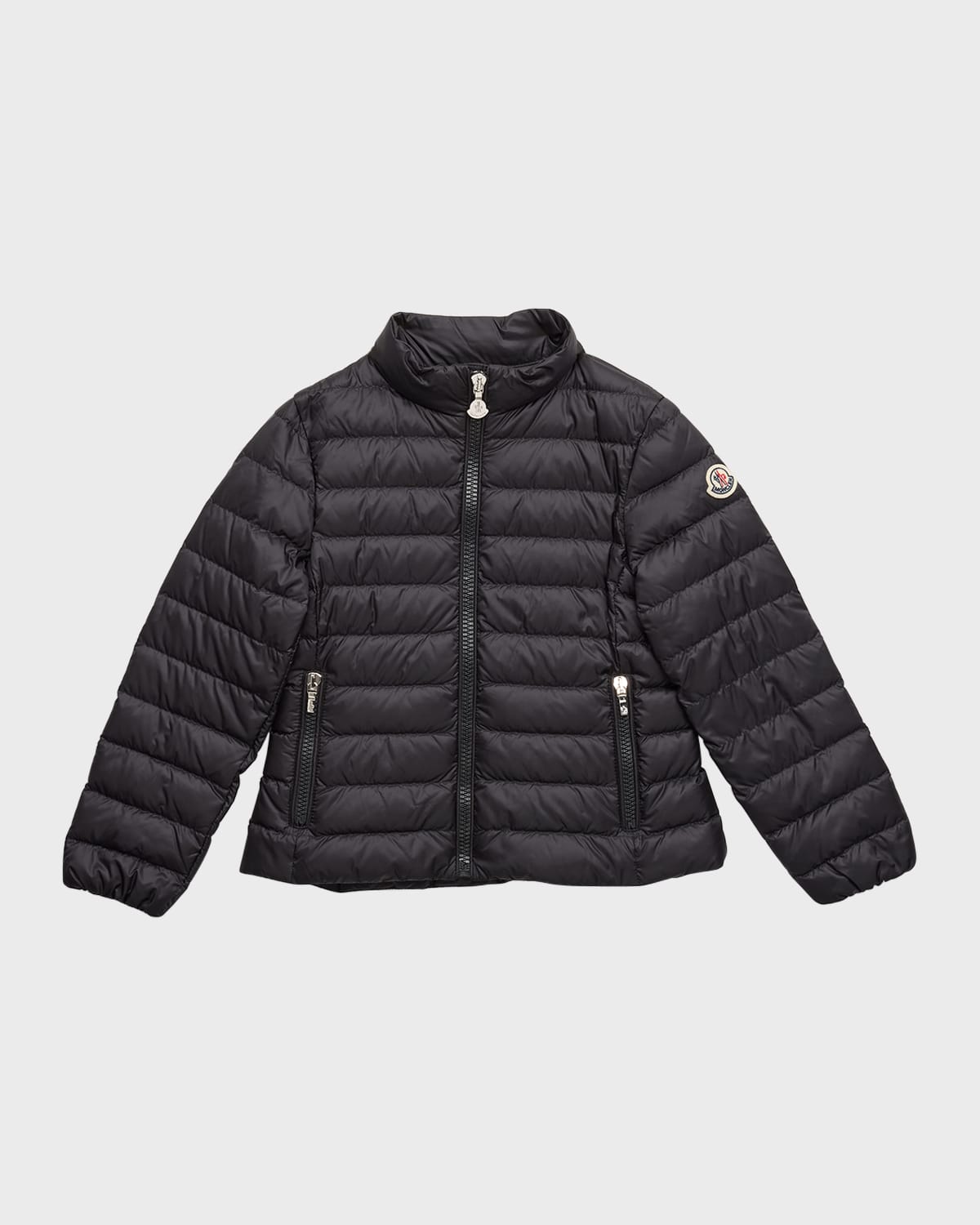 Shop Moncler Girl's Kaukura Nylon Down Jacket In Black