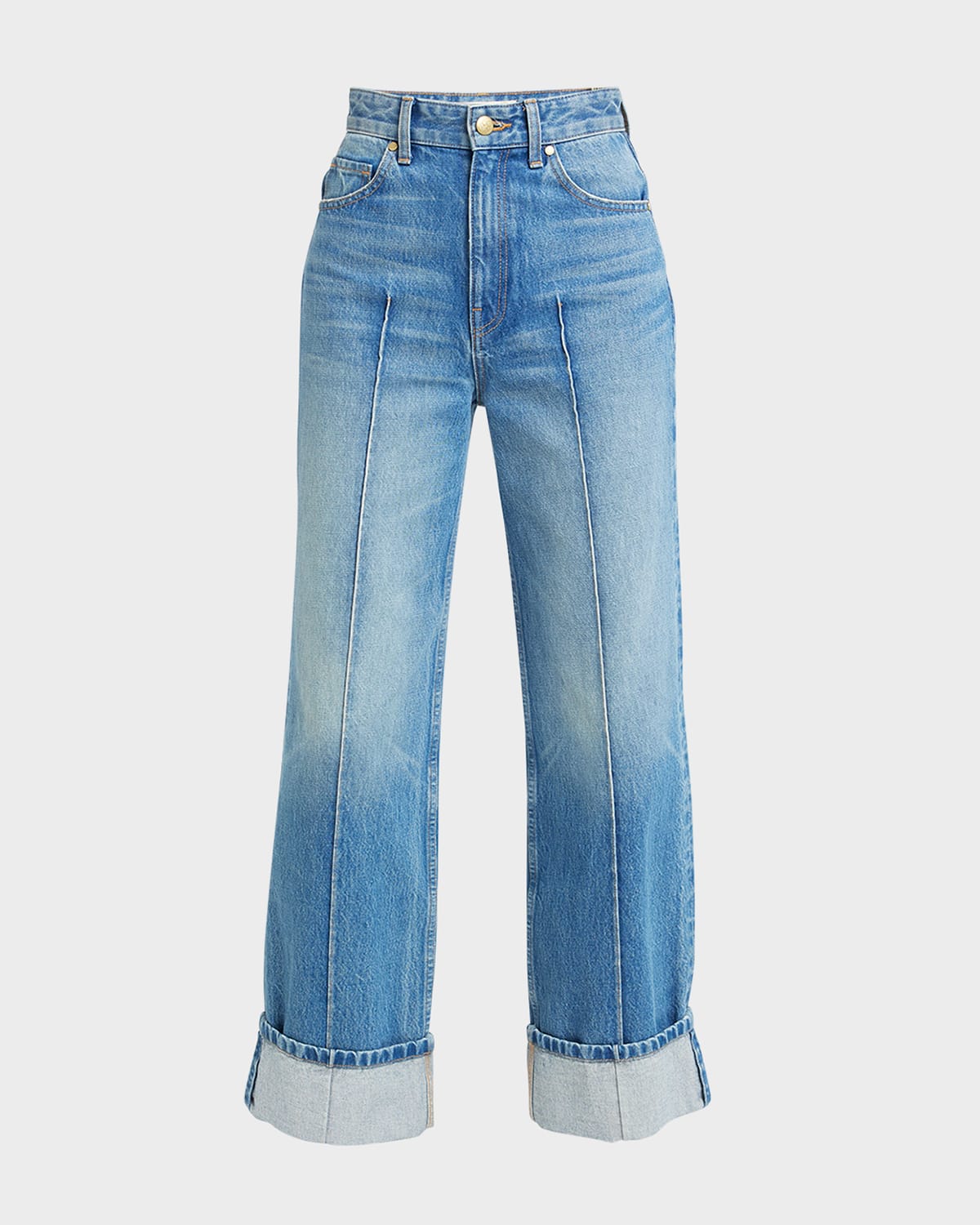 The Genevieve Pintuck Wide-Leg Denim Jeans