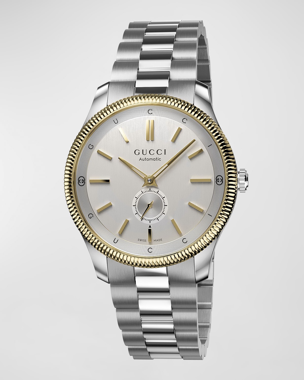 Shop Gucci Men's G-timeless Slim Bracelet Watch, 40mm In Bicolor