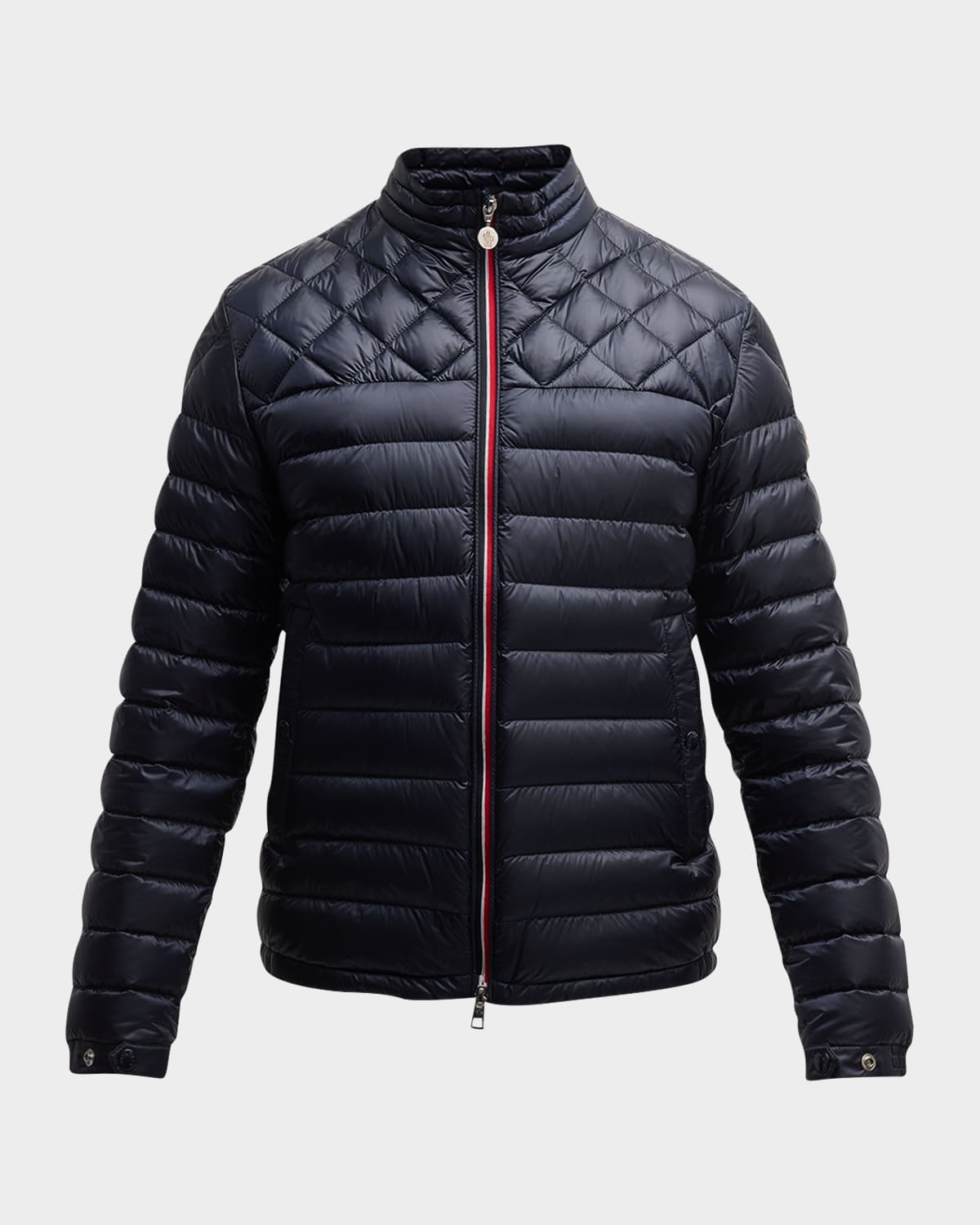 Shop Moncler Men's Benamou Short Down Jacket In Blue