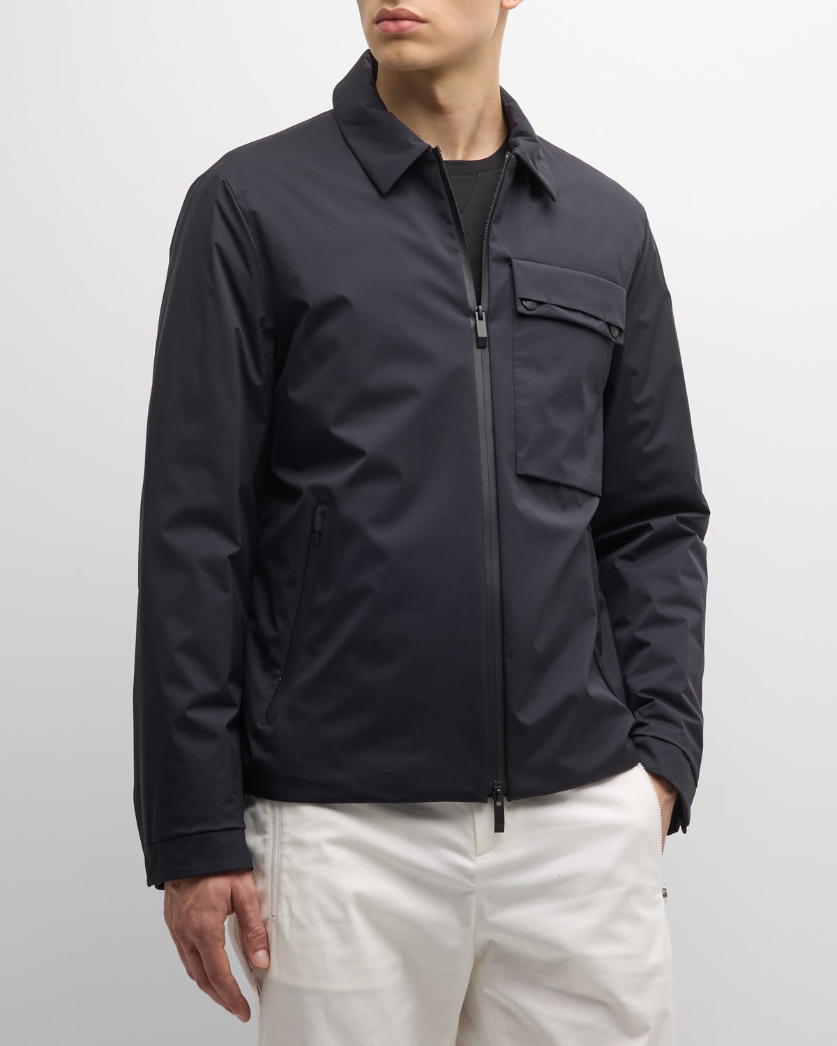 Moncler Men's Tortisse Shirt Jacket In Black
