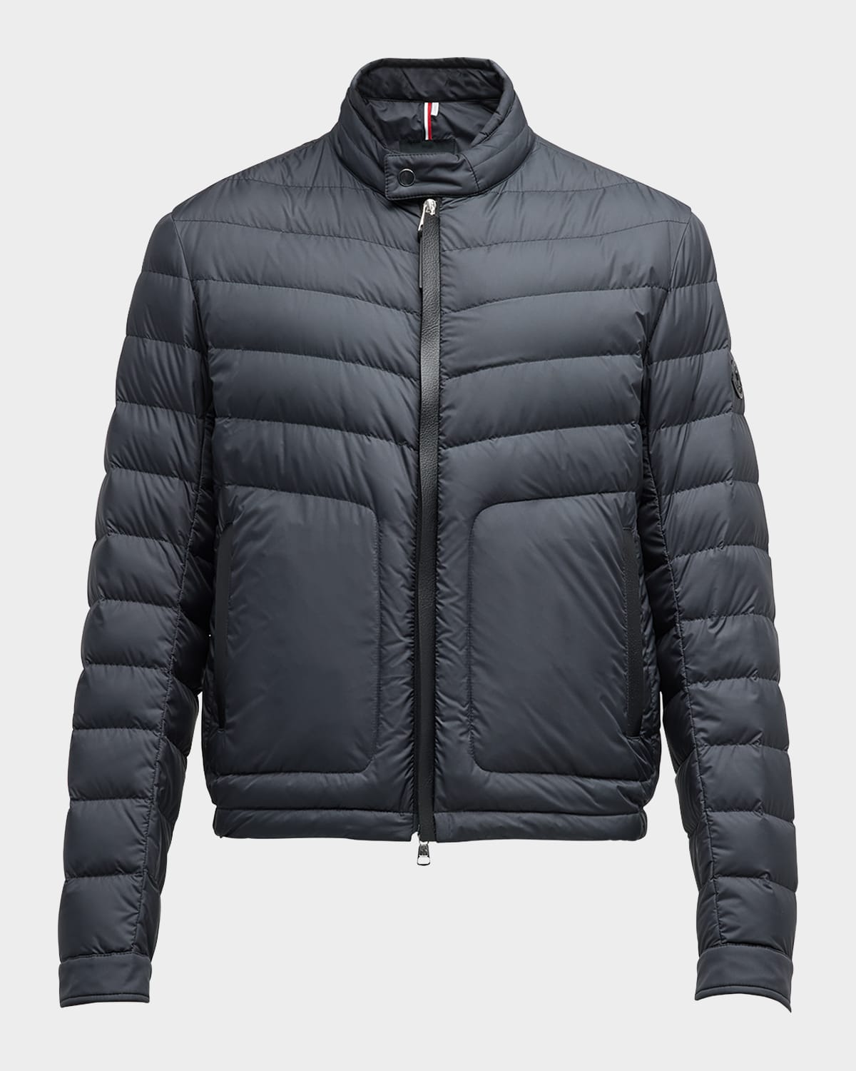 Shop Moncler Men's Maurienne Biker Jacket In Black