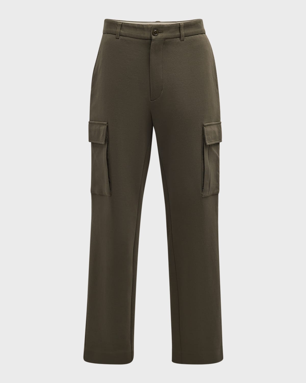 Shop Moncler Men's Soft Cotton-nylon Cargo Pants In Olive