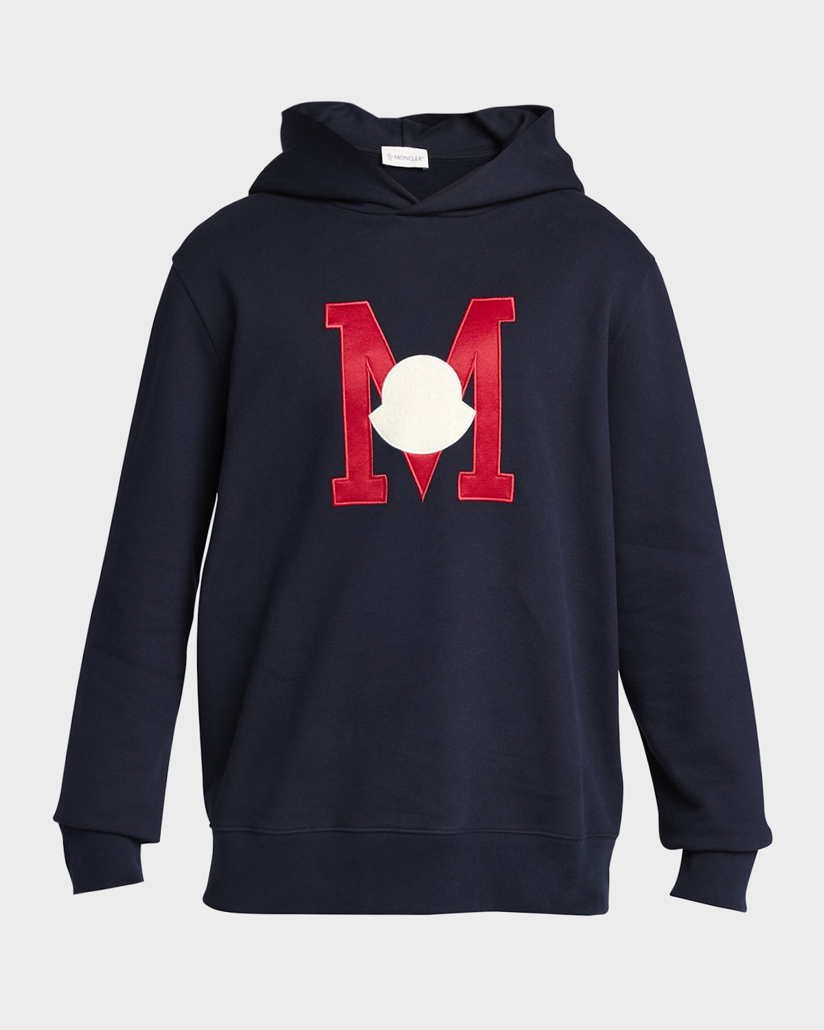 Shop Moncler Men's Monogram Hoodie Sweater In Navy