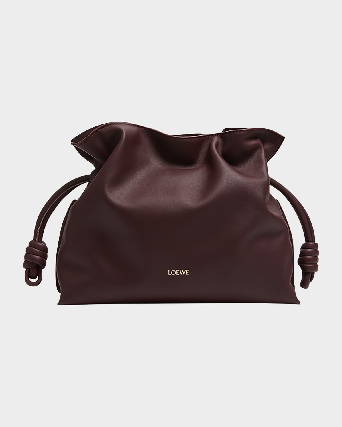 Loewe Flamenco Medium Clutch Bag In Napa Leather In Dark Burgundy