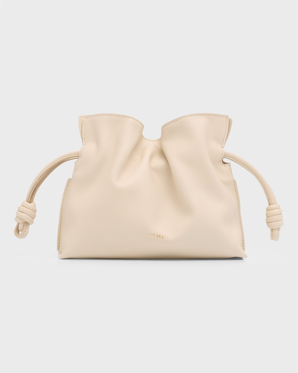 Loewe Flamenco Mini Leather Clutch Bag In Angora