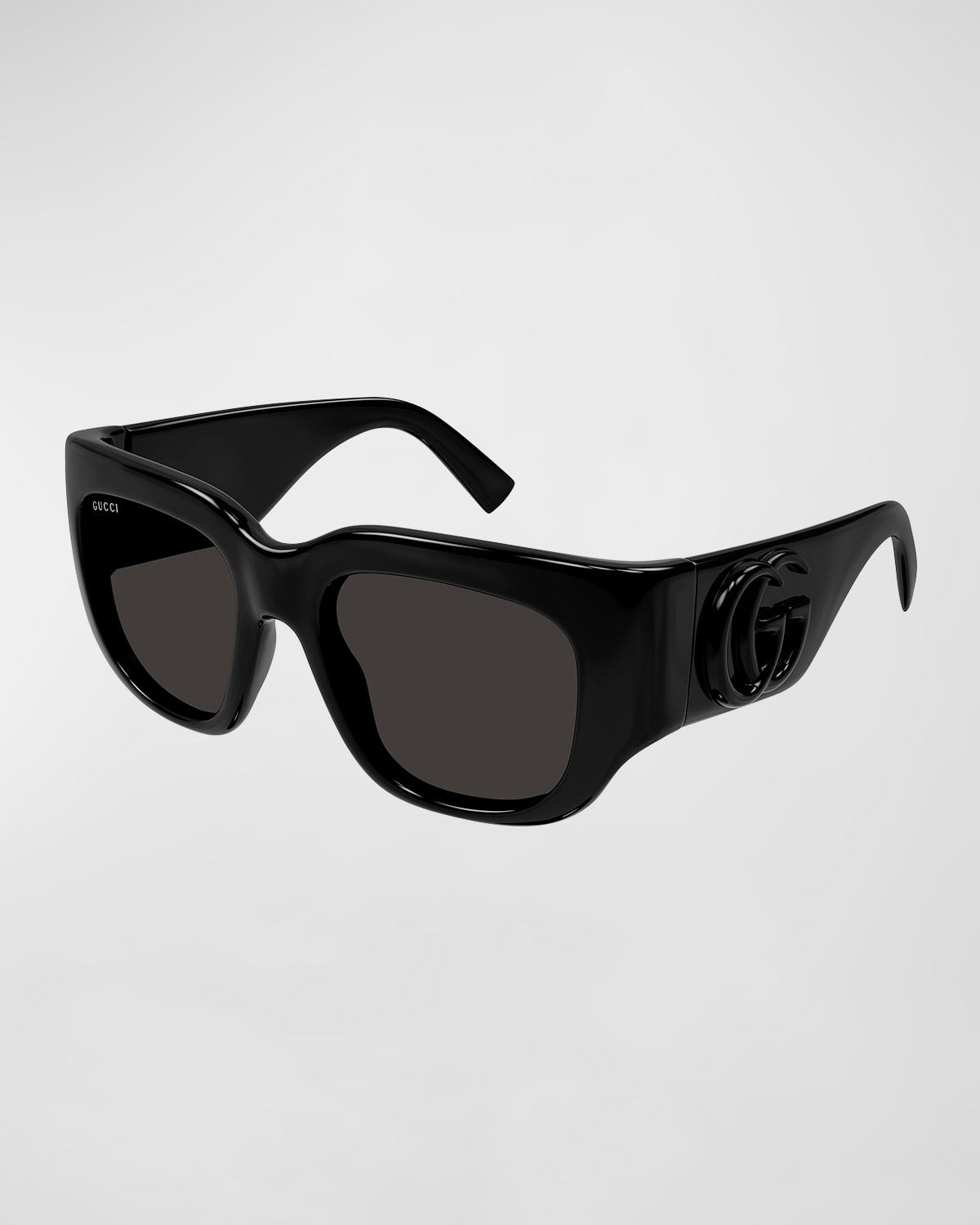 Shop Gucci Gg Plastic Butterfly Sunglasses In Shiny Black