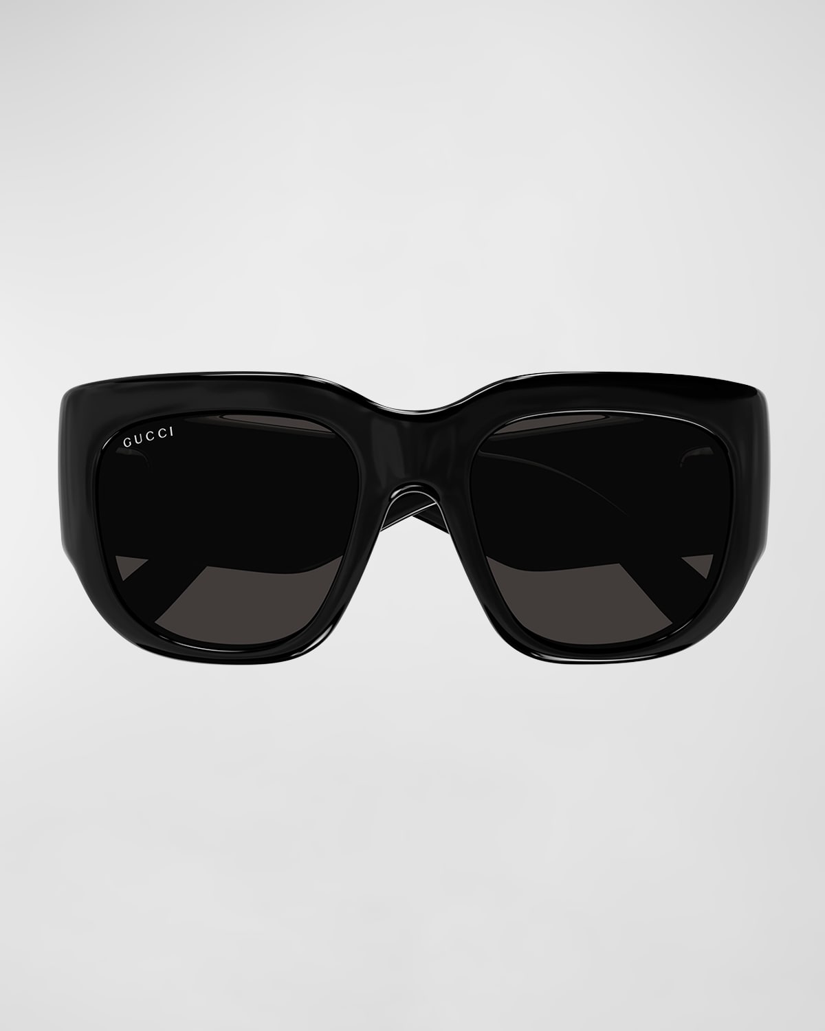 Shop Gucci Gg Plastic Butterfly Sunglasses In Shiny Black