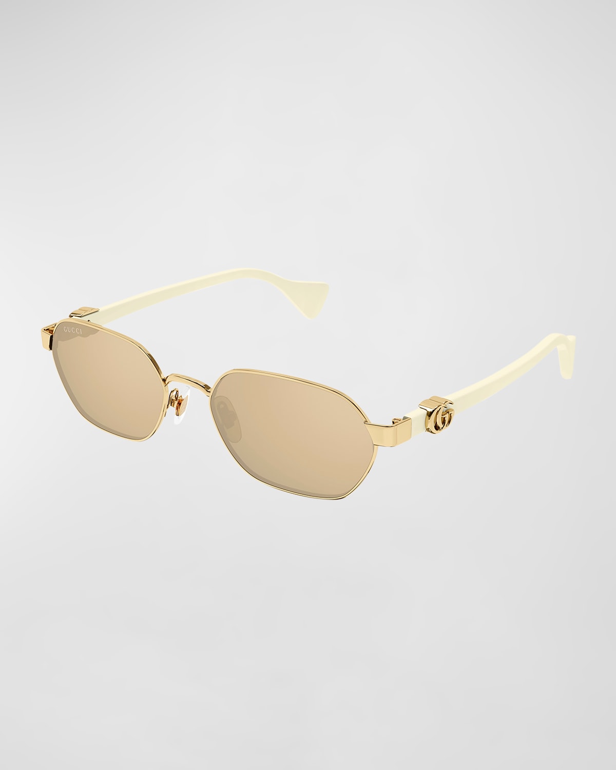 Gucci Gg Logo Metal Cat-eye Sunglasses In Shiny Endura Gold