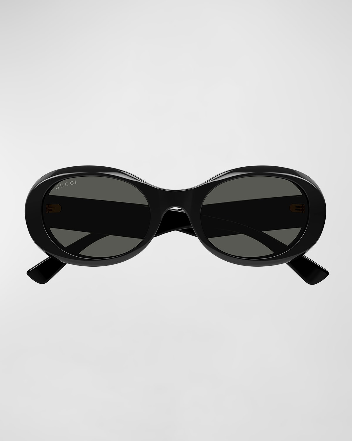 Gucci Logo Acetate Oval Sunglasses