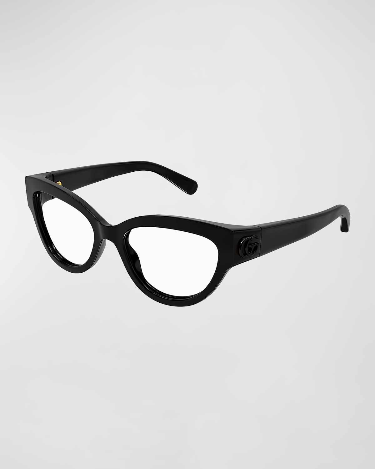 Gucci Gg Plastic Cat-eye Glasses In Shiny Black