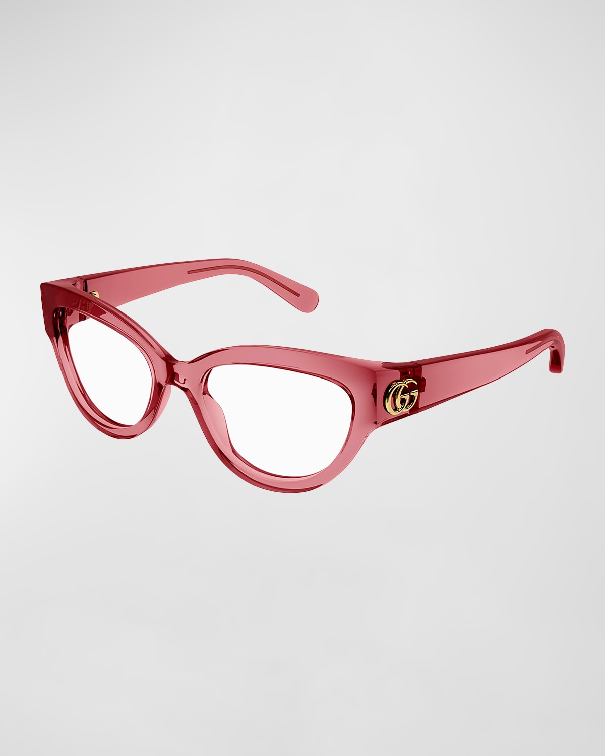 Gucci Gg Plastic Cat-eye Glasses In Shiny Transparent