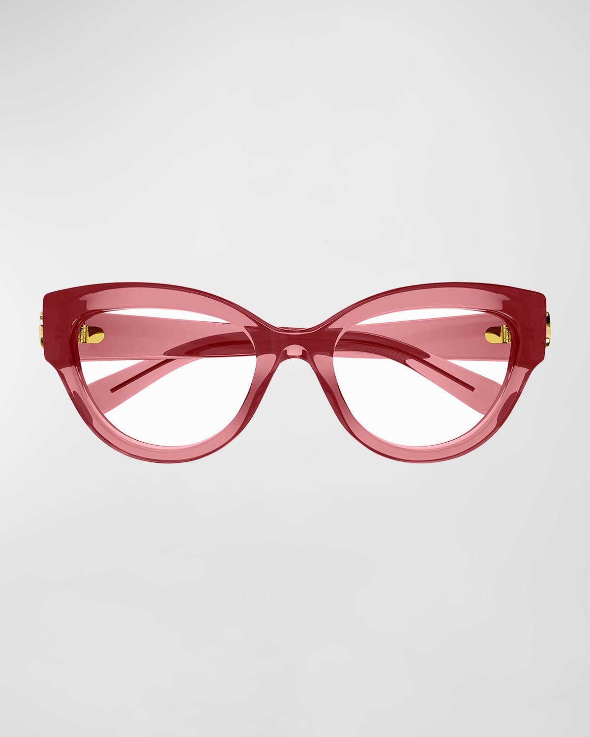 Gucci Gg Plastic Cat-eye Glasses In Shiny Transparent