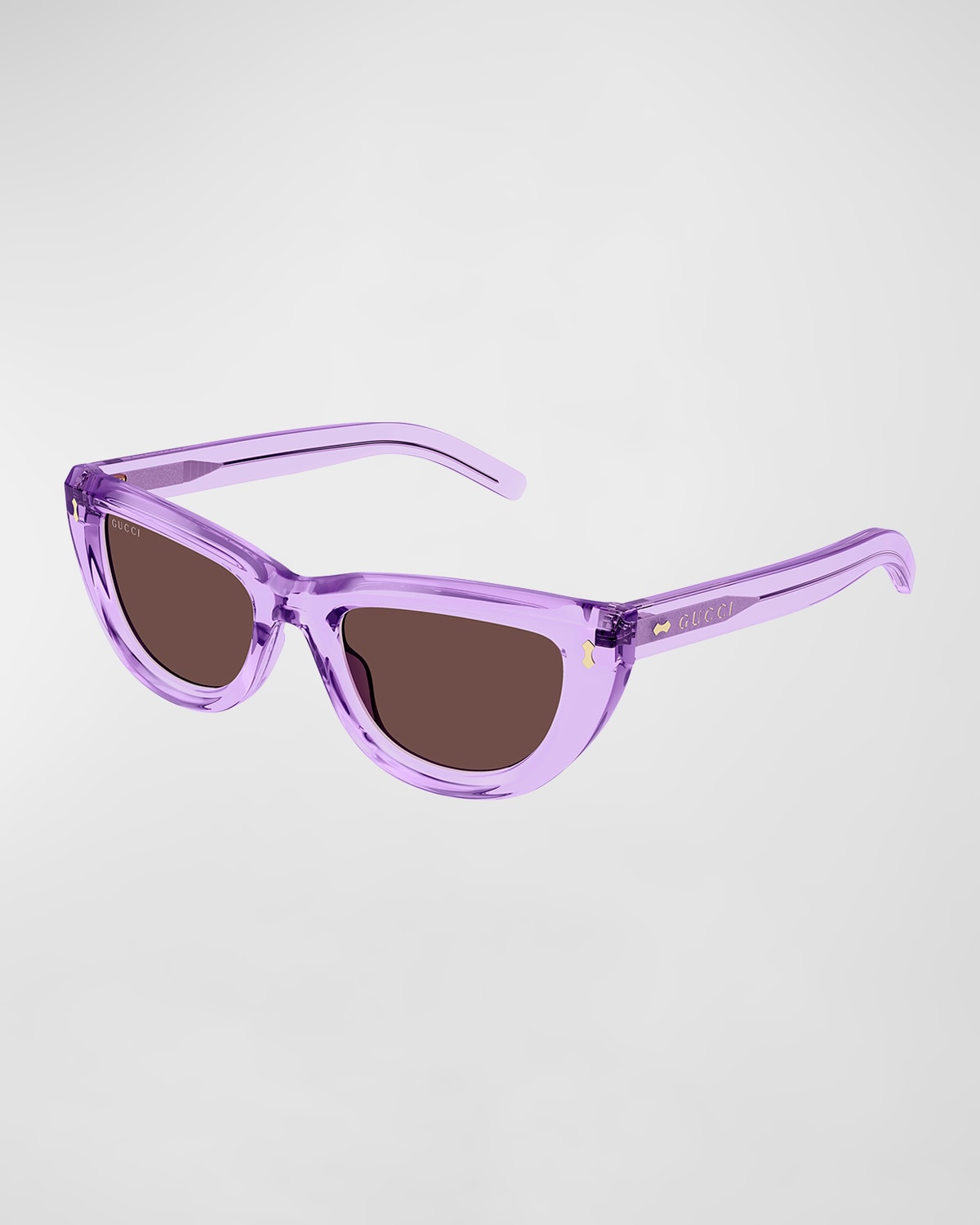 Gucci Logo Acetate Cat-eye Sunglasses In Shiny Transparent