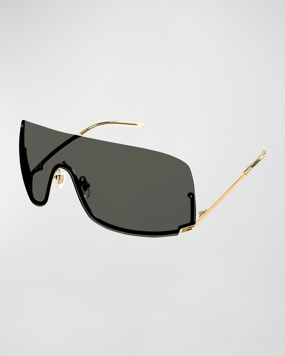Gucci Rimless Metal Shield Sunglasses In Shiny Endura Gold