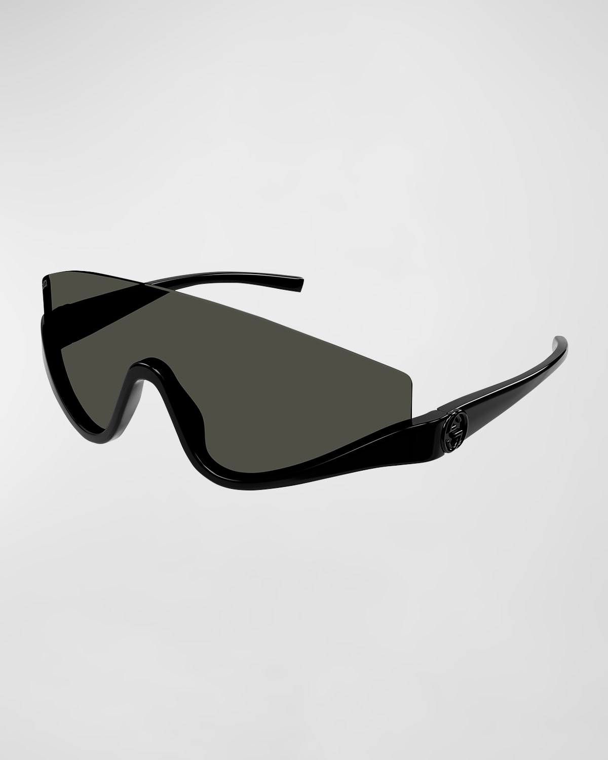 Half-Rimmed Plastic Shield Sunglasses