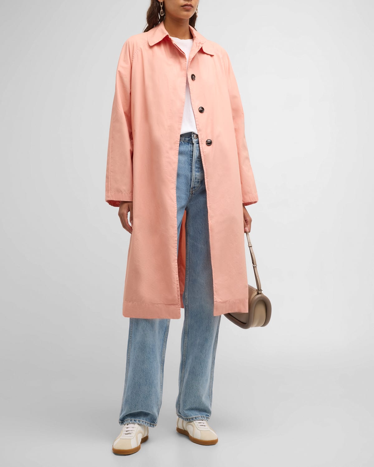 Leset Kyoto Car Coat In Dusty Pink
