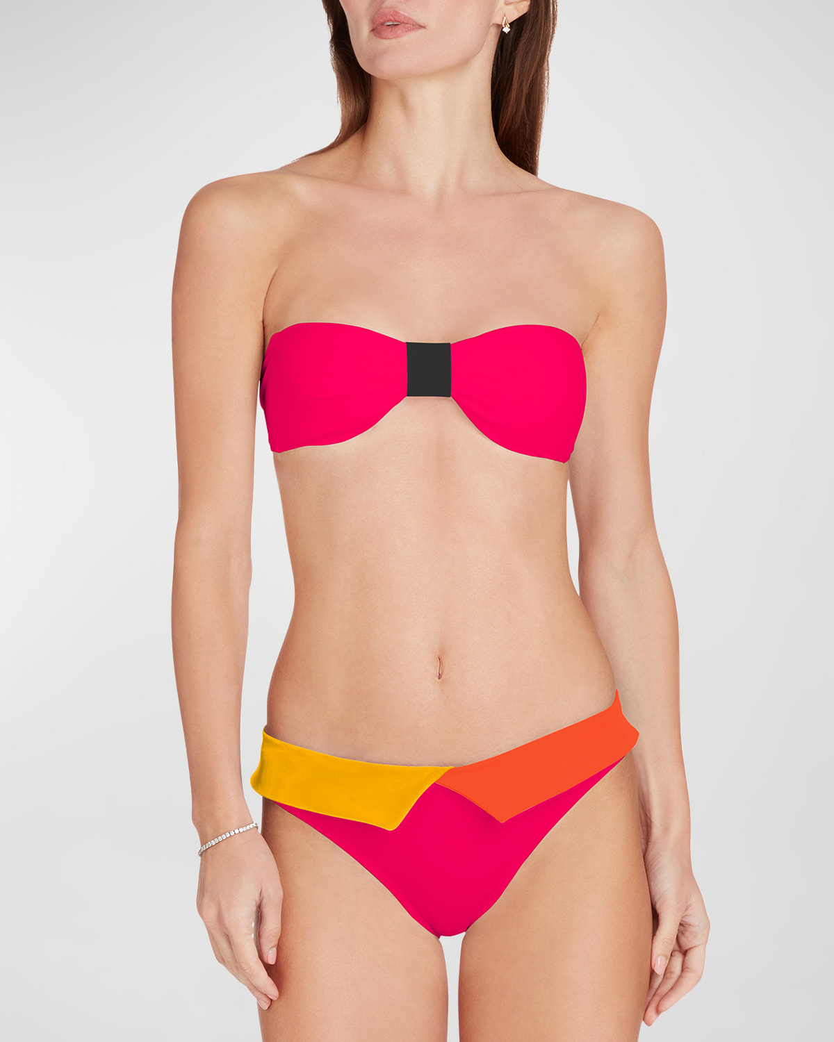 Valimare Capri Color Block Bandeau Bikini Top In Fuscia