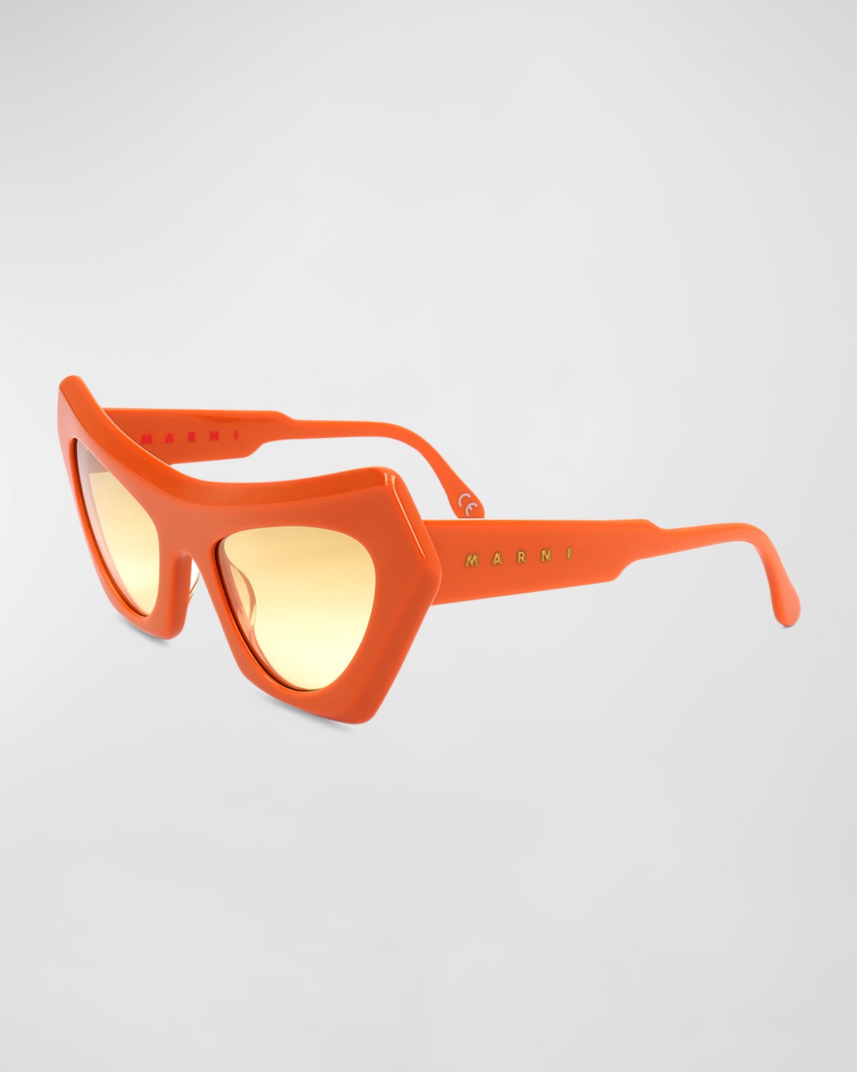 Beveled Acetate Cat-Eye Sunglasses