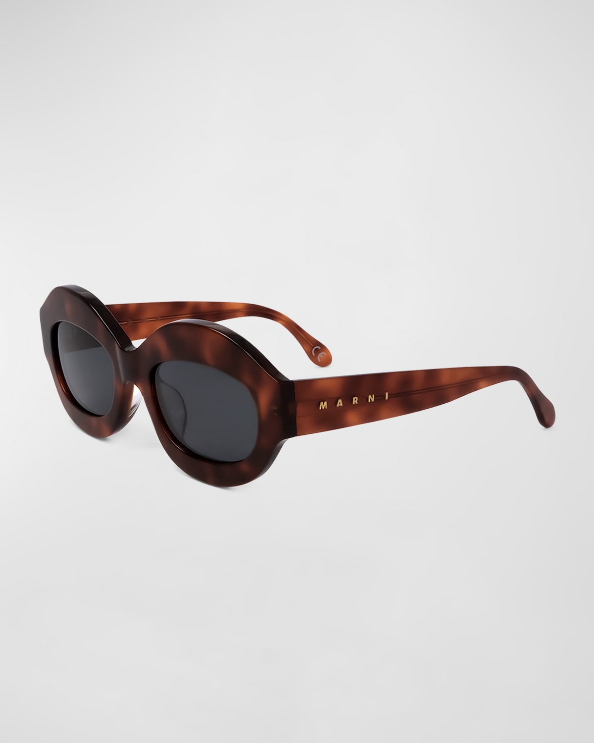 Marni Round-frame Sunglasses In Blonde Havana