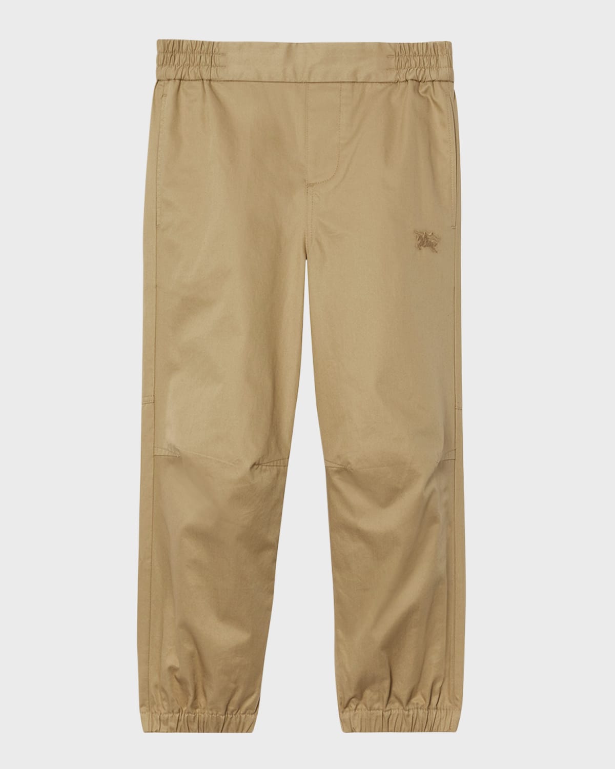 Shop Burberry Boy's Travard Woven Cotton Pull-on Pants In Archive Beige