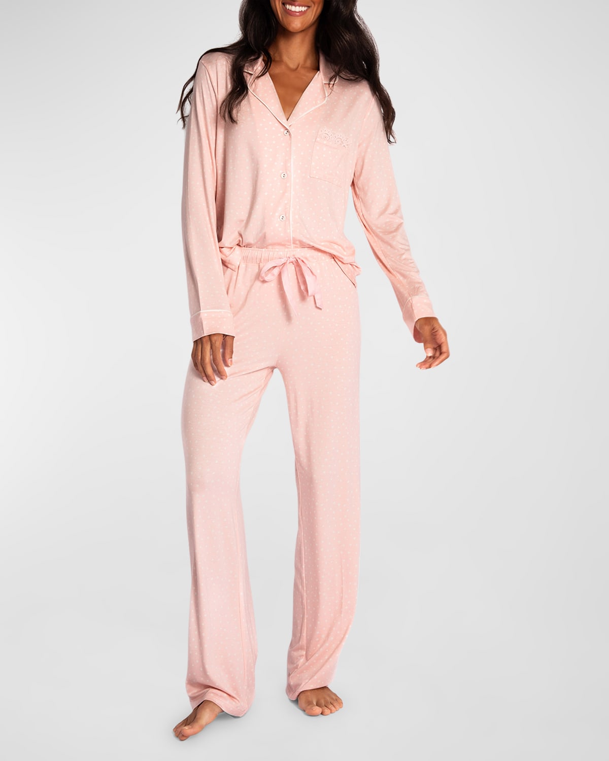 Pj Salvage Love And Lace Star-print Pajama Set In Pink Tint