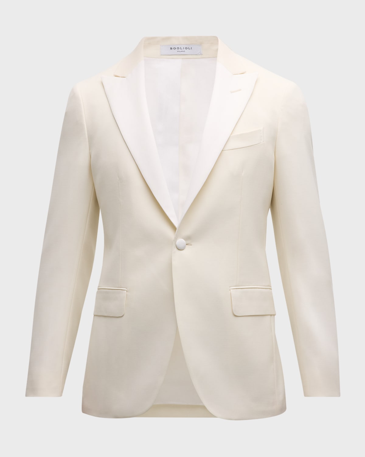 Boglioli Men's Solid Wool Dinner Jacket In White