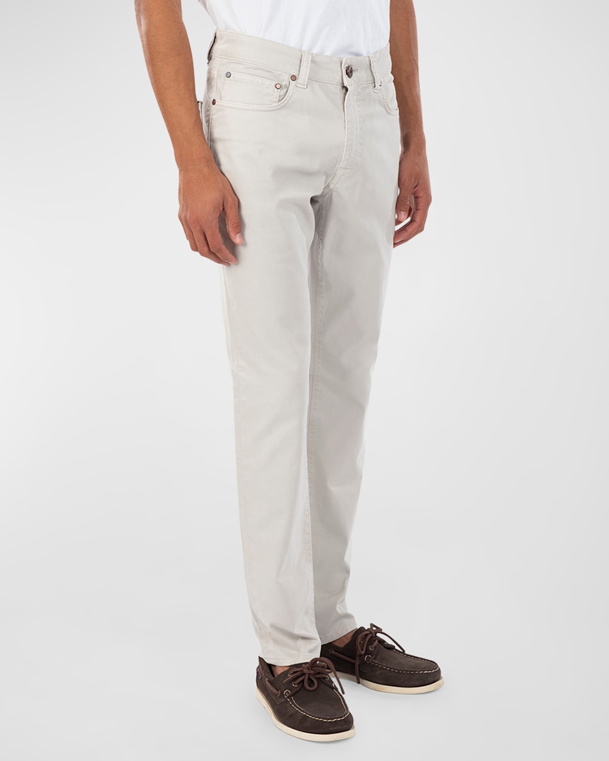 Boglioli Men's Cotton-silk Stretch 5-pocket Pants In Creamstone
