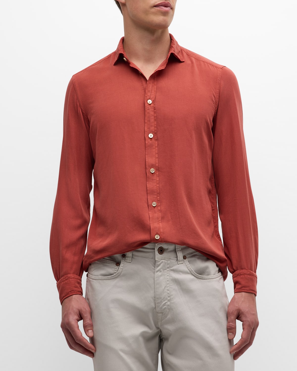 Men's Garment-Dyed Lyocell Sport Shirt