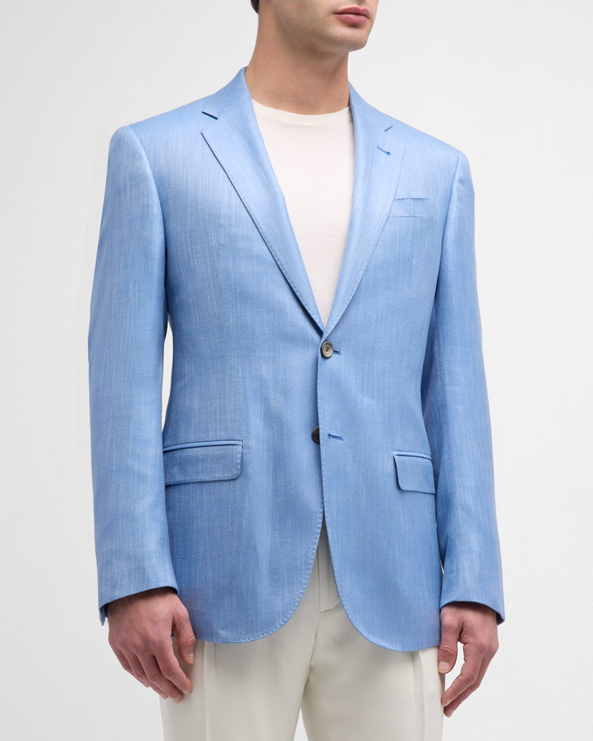 Emporio Armani Single Breasted Regular Fit Notch Lapel Jacket In Blue