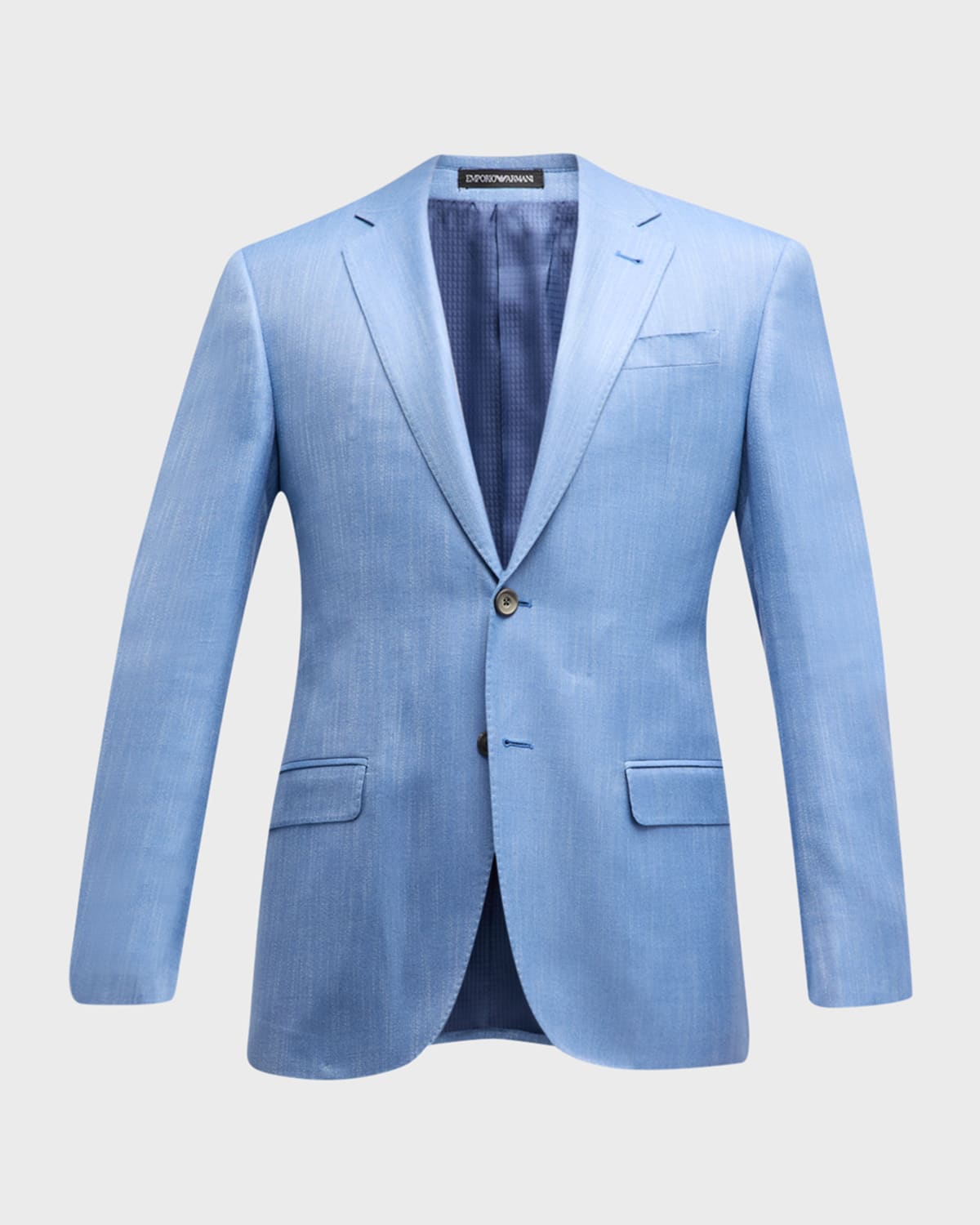 Emporio Armani Single Breasted Regular Fit Notch Lapel Jacket In Blue