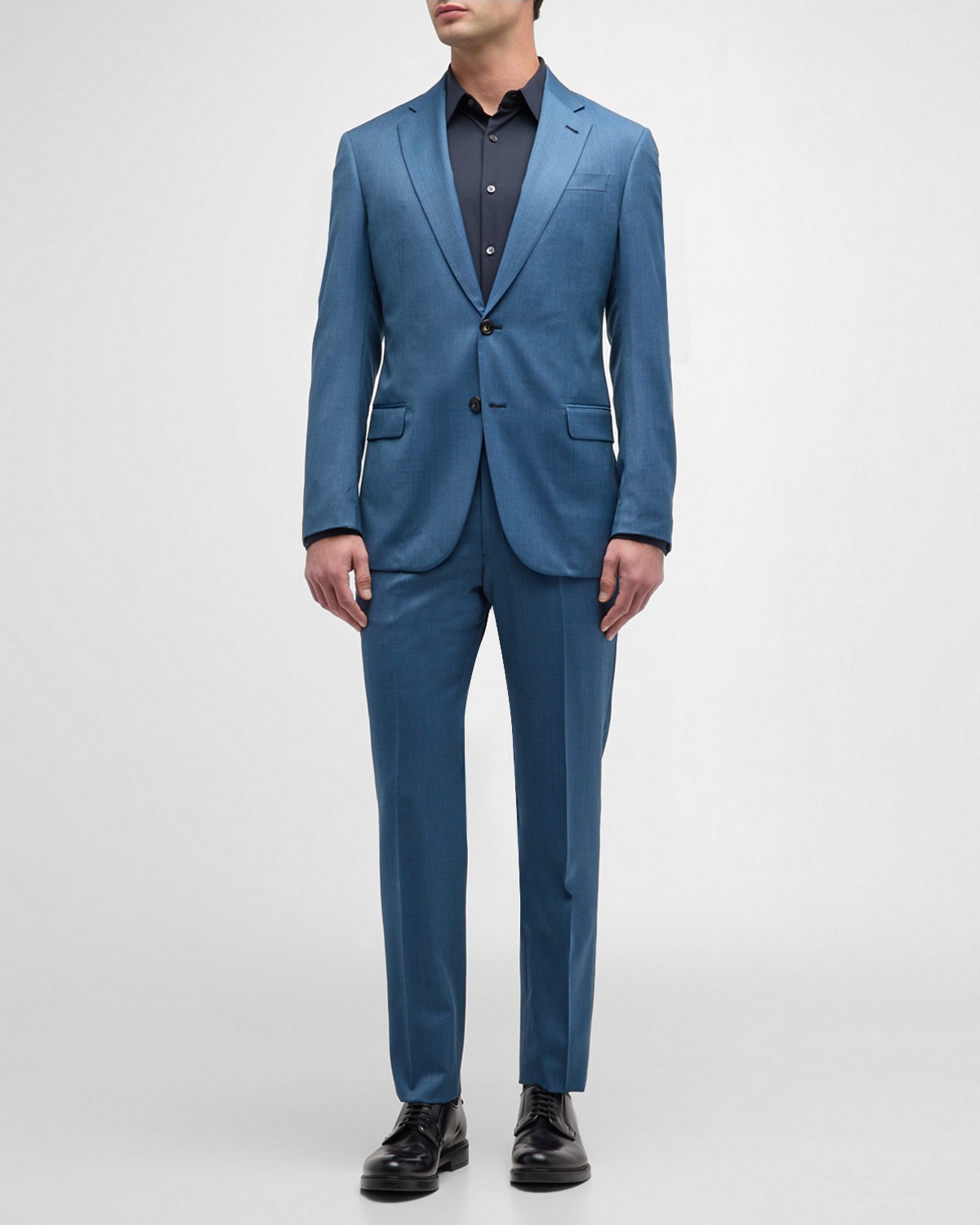 Emporio Armani Men's Solid Wool Suit In Blue