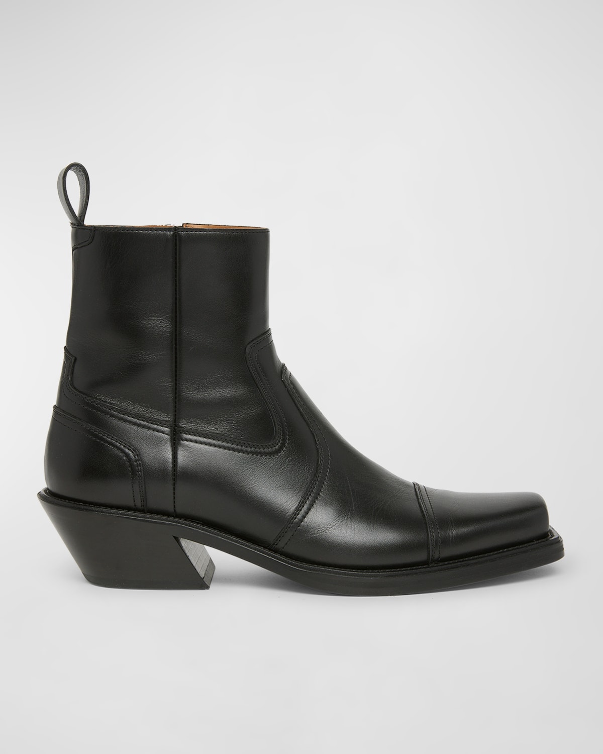 Shop Off-white Men's Slim Texan Leather Ankle Boots In Black Black