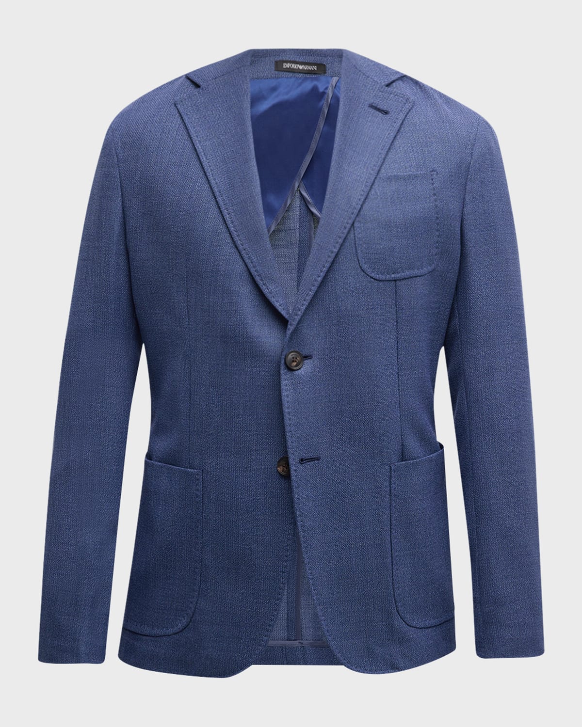 Emporio Armani Textured Wool Sport Coat in Blue Smart Closet
