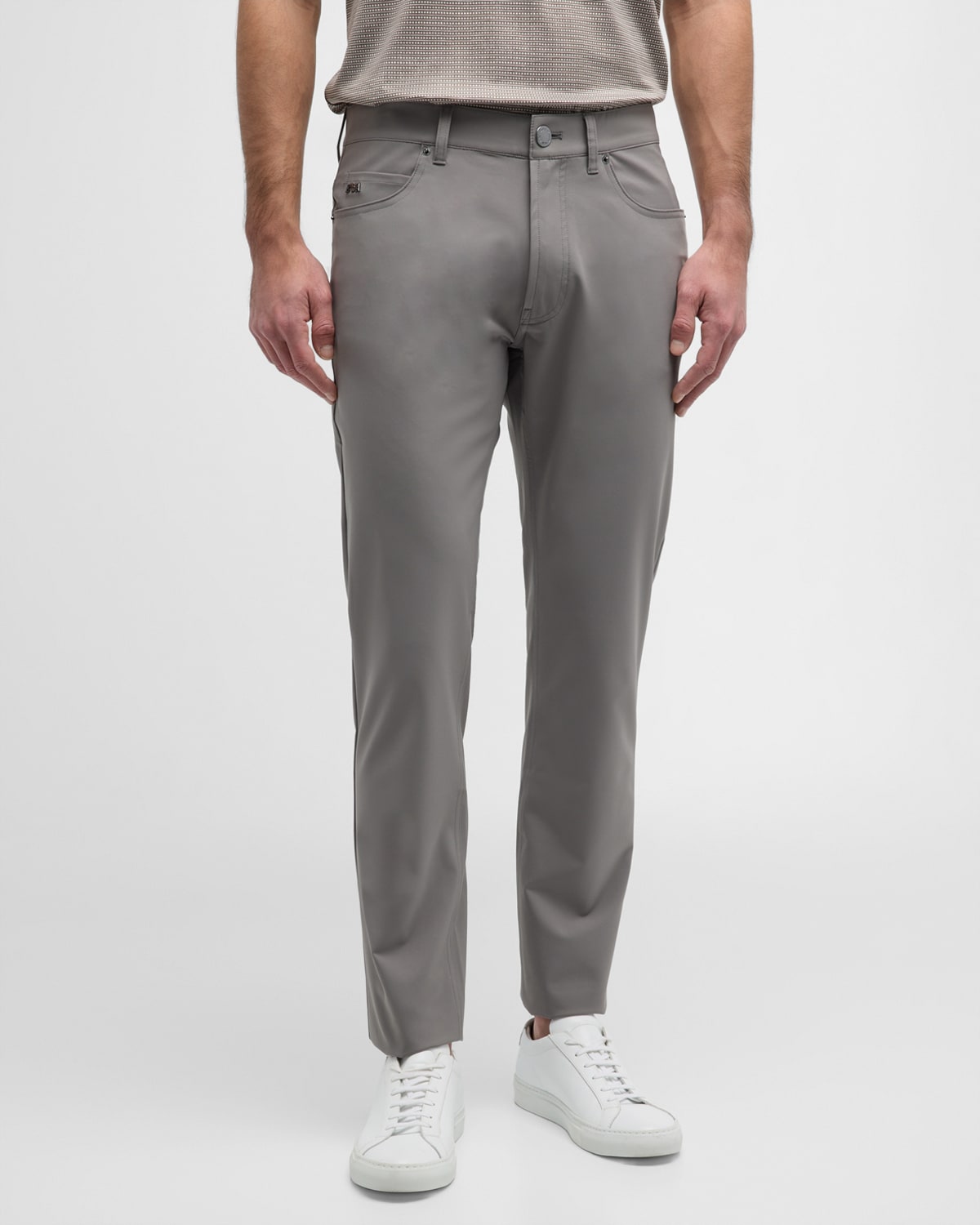 Shop Emporio Armani Men's Slim-fit Stretch 5-pocket Pants In Grey