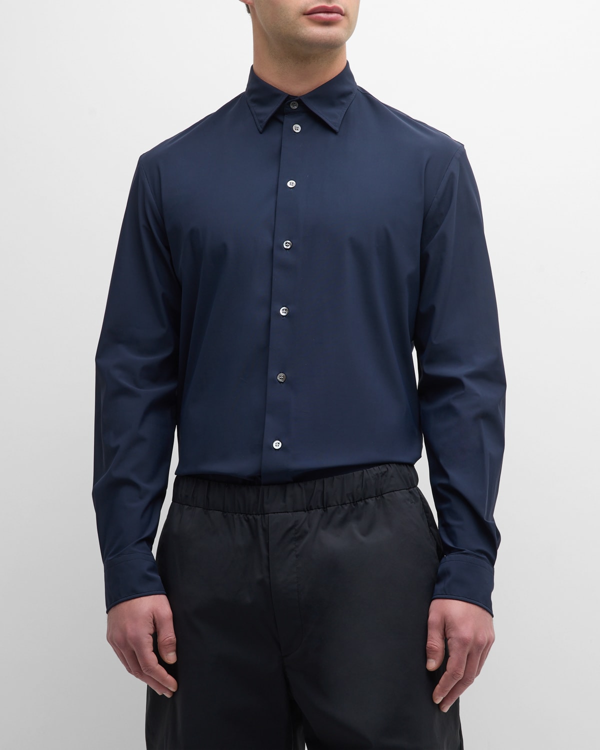 Shop Emporio Armani Men's Modern Fit Sport Shirt In Navy