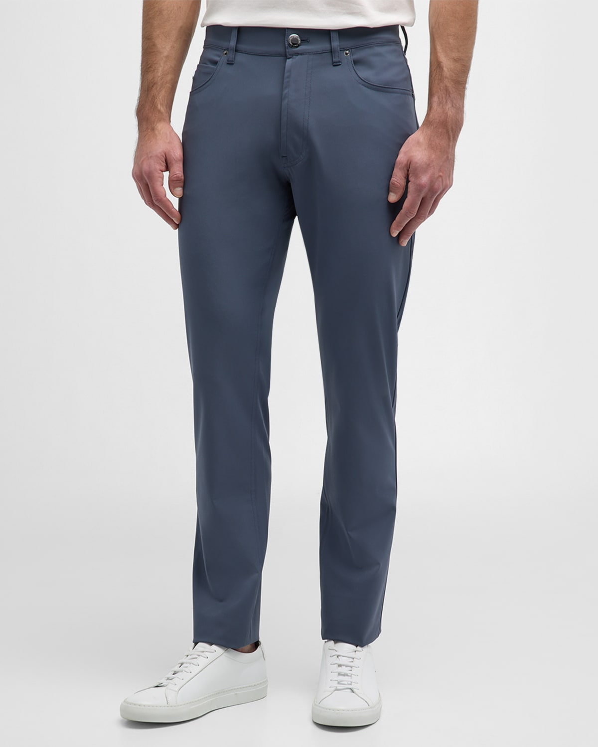 Shop Emporio Armani Men's Slim-fit Stretch 5-pocket Pants In Bright Blue