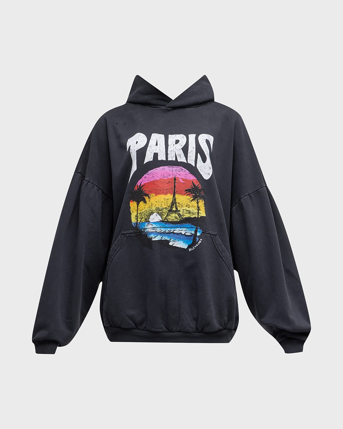 Paris Tropical Round Hoodie Oversized