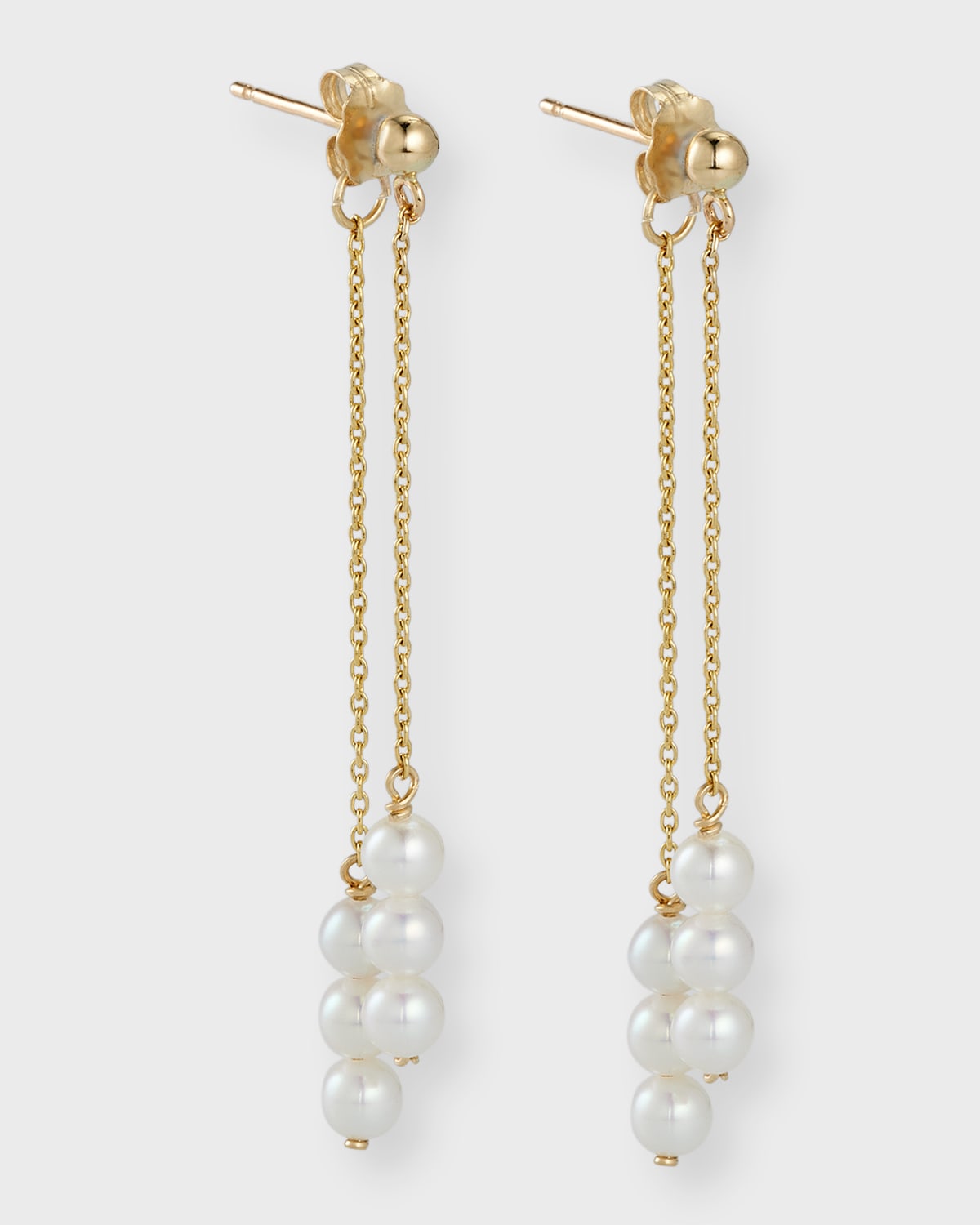 Poppy Finch 14k Gold Triple Baby Pearl Earrings