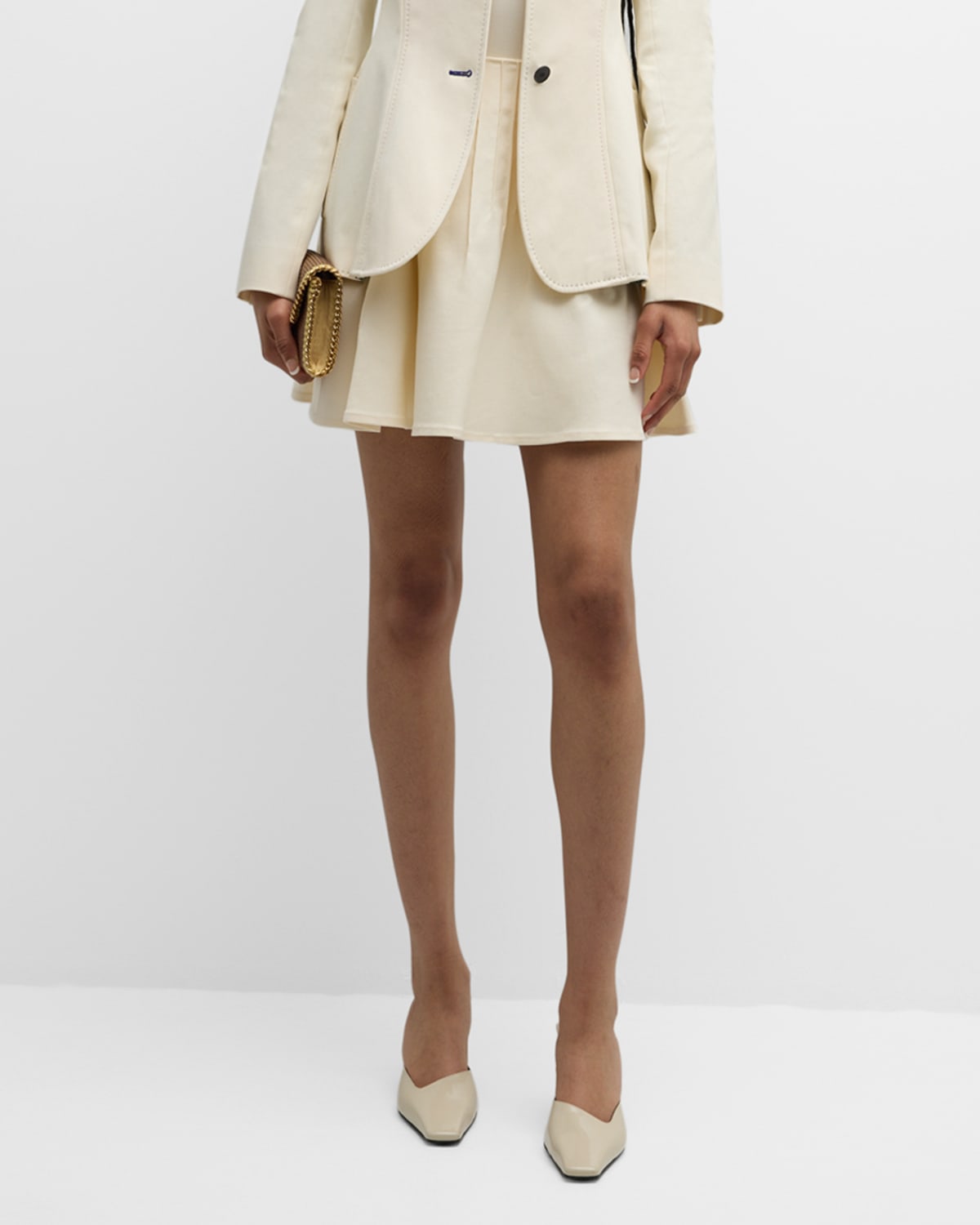 Shop Jonathan Cohen Pintuck Mini Skirt In White
