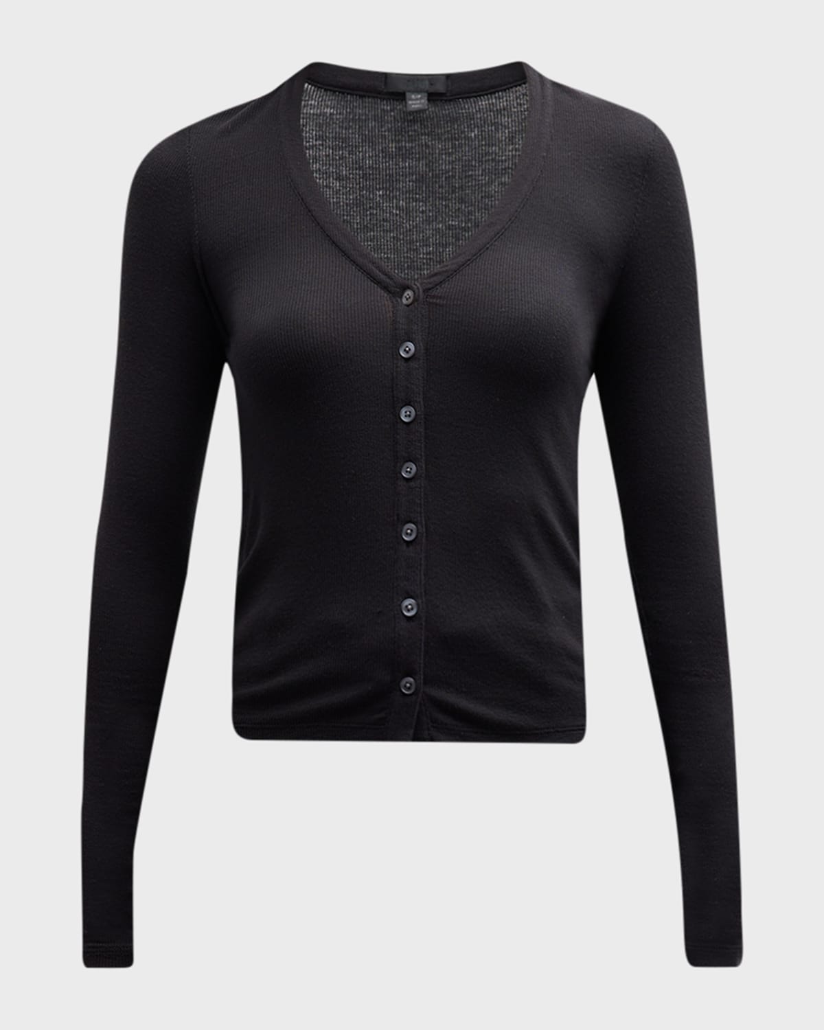 Atm Anthony Thomas Melillo Modal Rib Slim Long-sleeve Cardigan In Black