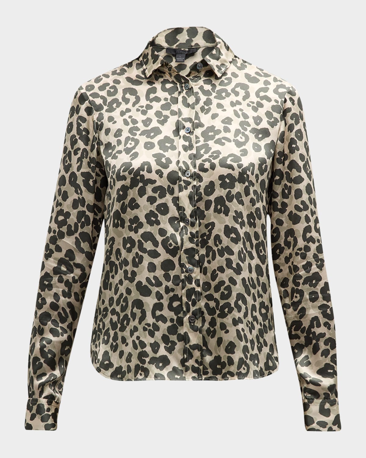 ATM ANTHONY THOMAS MELILLO LEOPARD-PRINT SILK CHARMEUSE SLIM-FIT SHIRT