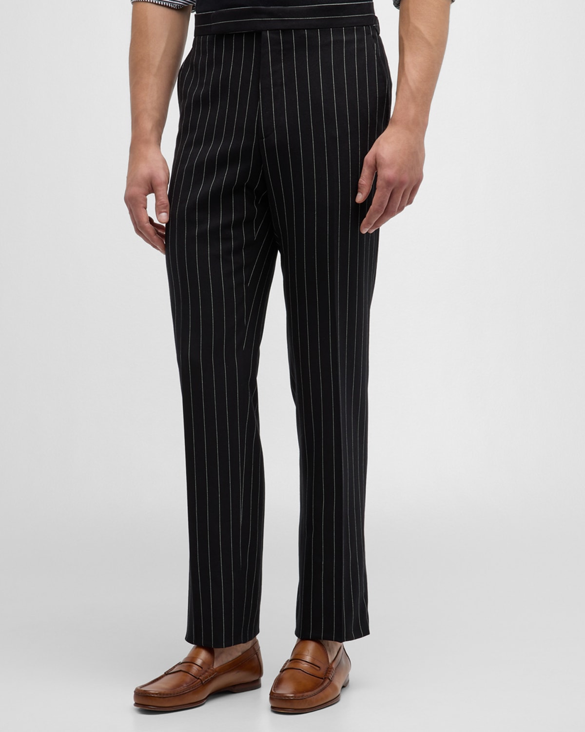 Men's Gregory Hand-Tailored Striped Trousers