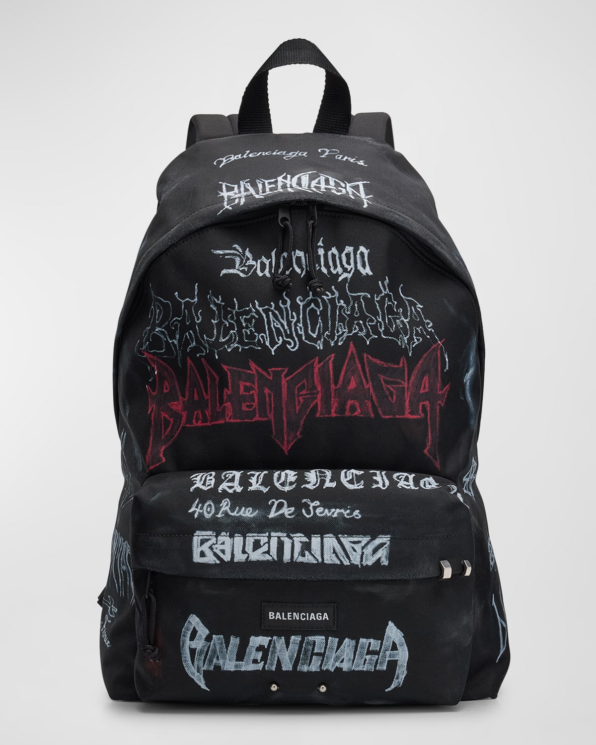 Shop Balenciaga Men's Explorer Diy Metal Allover Backpack In 1000 Black